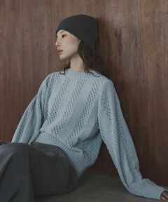 Sonny Label / サニーレーベル ニット・セーター | ベロアモールアイレット柄編みニットプルオーバー