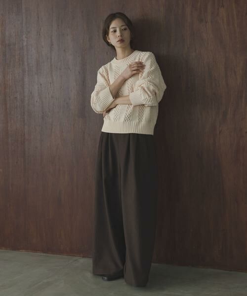 Sonny Label / サニーレーベル ニット・セーター | ベロアモールアイレット柄編みニットプルオーバー | 詳細6