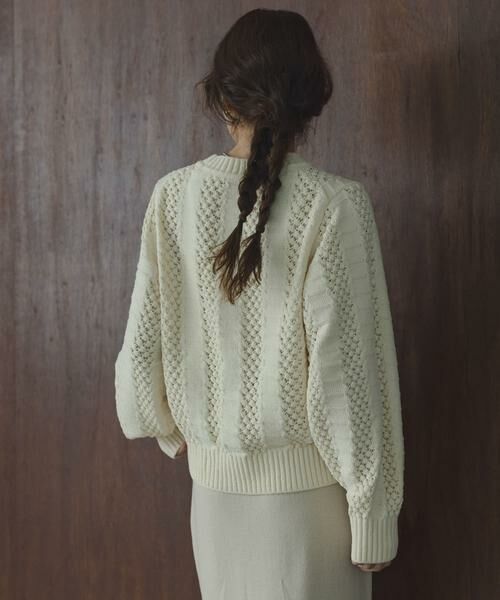 Sonny Label / サニーレーベル ニット・セーター | ベロアモールアイレット柄編みニットプルオーバー | 詳細13