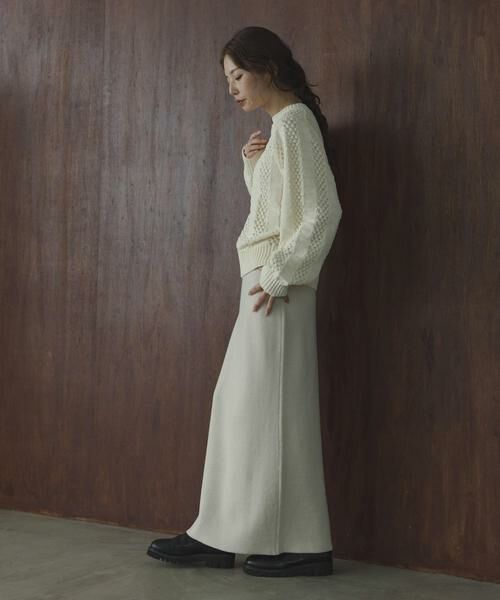 Sonny Label / サニーレーベル ニット・セーター | ベロアモールアイレット柄編みニットプルオーバー | 詳細14