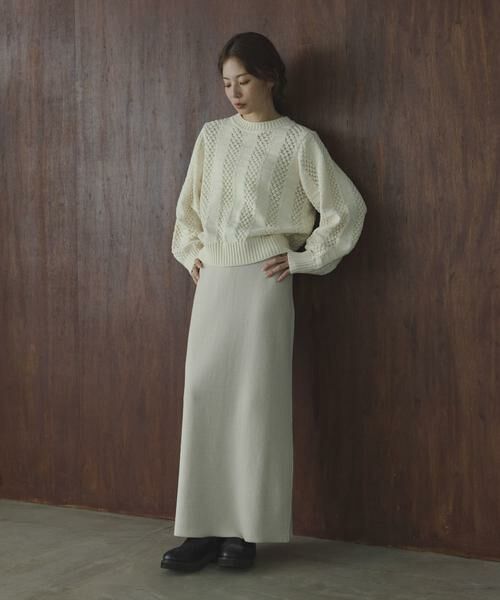 Sonny Label / サニーレーベル ニット・セーター | ベロアモールアイレット柄編みニットプルオーバー | 詳細15