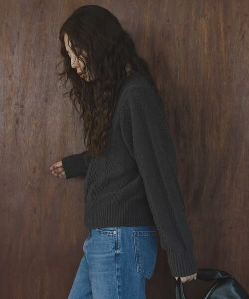 Sonny Label / サニーレーベル ニット・セーター | ベロアモールアイレット柄編みニットプルオーバー | 詳細21