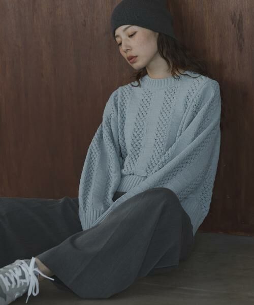 Sonny Label / サニーレーベル ニット・セーター | ベロアモールアイレット柄編みニットプルオーバー | 詳細28