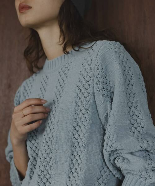 Sonny Label / サニーレーベル ニット・セーター | ベロアモールアイレット柄編みニットプルオーバー | 詳細29