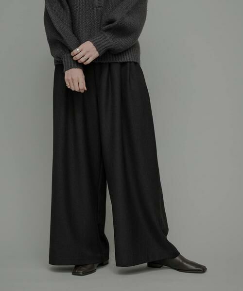 Sonny Label / サニーレーベル その他パンツ | ウォッシャブルワイドタックイージーパンツ（ブラック）