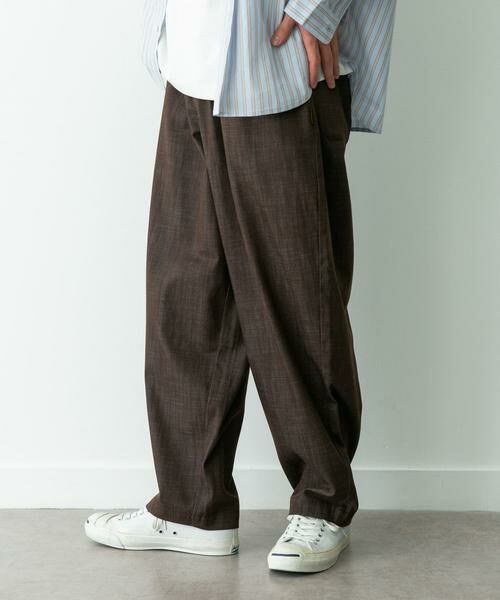 Sonny Label / サニーレーベル デニムパンツ | デニムライクイージーワイドパンツ（ブラウン）