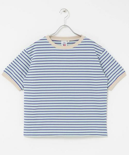 Sonny Label / サニーレーベル Tシャツ | STAR&STRIPE　マルチボーダーTシャツ（ブルー系その他）