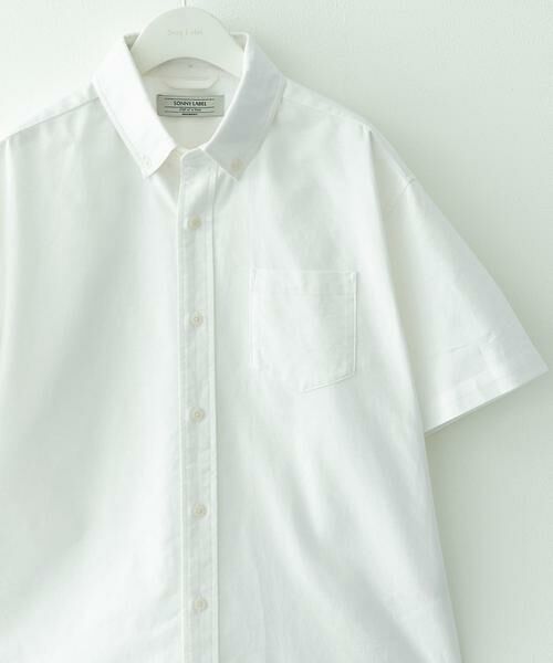 Sonny Label / サニーレーベル シャツ・ブラウス | 抗菌オックスボタンダウン半袖シャツ（オフホワイト）