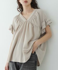 Sonny Label / サニーレーベル シャツ・ブラウス | シャーリングフリルスリーブプルオーバー