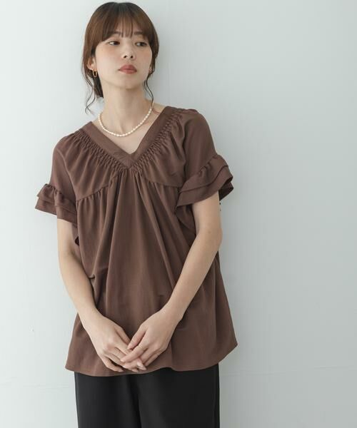 Sonny Label / サニーレーベル シャツ・ブラウス | シャーリングフリルスリーブプルオーバー | 詳細2