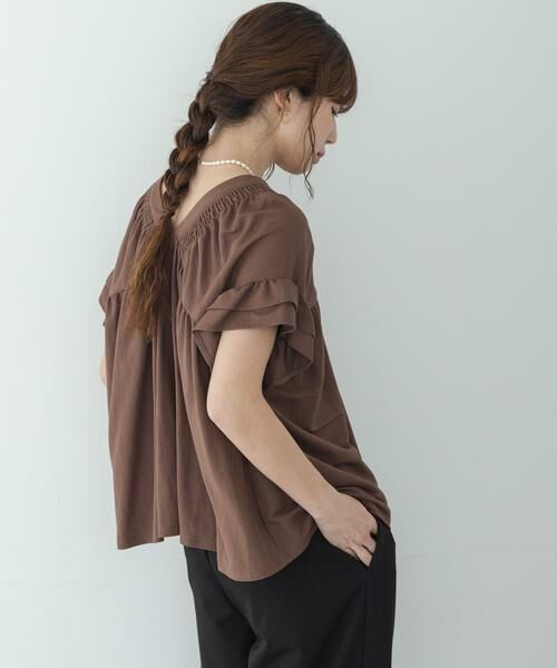 Sonny Label / サニーレーベル シャツ・ブラウス | シャーリングフリルスリーブプルオーバー | 詳細3