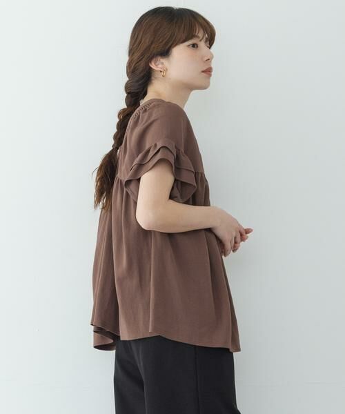 Sonny Label / サニーレーベル シャツ・ブラウス | シャーリングフリルスリーブプルオーバー | 詳細4