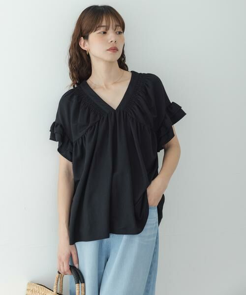 Sonny Label / サニーレーベル シャツ・ブラウス | シャーリングフリルスリーブプルオーバー | 詳細15