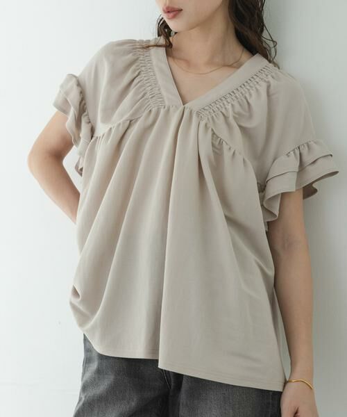 Sonny Label / サニーレーベル シャツ・ブラウス | シャーリングフリルスリーブプルオーバー | 詳細22