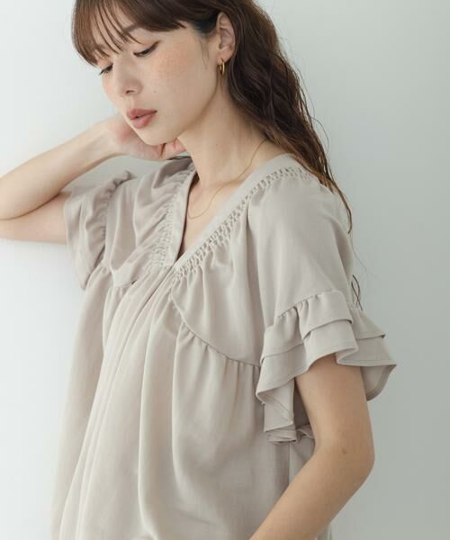Sonny Label / サニーレーベル シャツ・ブラウス | シャーリングフリルスリーブプルオーバー | 詳細23