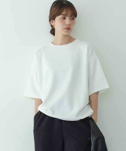 Sonny Label / サニーレーベル Tシャツ | カットジャガードドロスト五分袖プルオーバー | 詳細3