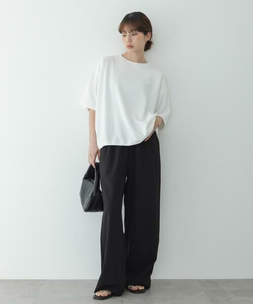 Sonny Label / サニーレーベル Tシャツ | カットジャガードドロスト五分袖プルオーバー | 詳細5