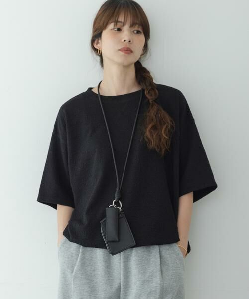 Sonny Label / サニーレーベル Tシャツ | カットジャガードドロスト五分袖プルオーバー | 詳細11