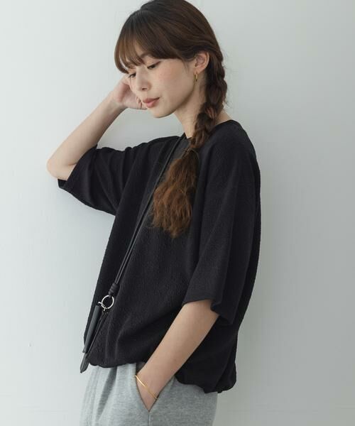 Sonny Label / サニーレーベル Tシャツ | カットジャガードドロスト五分袖プルオーバー | 詳細13