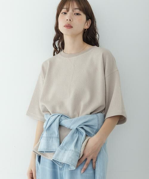 Sonny Label / サニーレーベル Tシャツ | カットジャガードドロスト五分袖プルオーバー | 詳細22