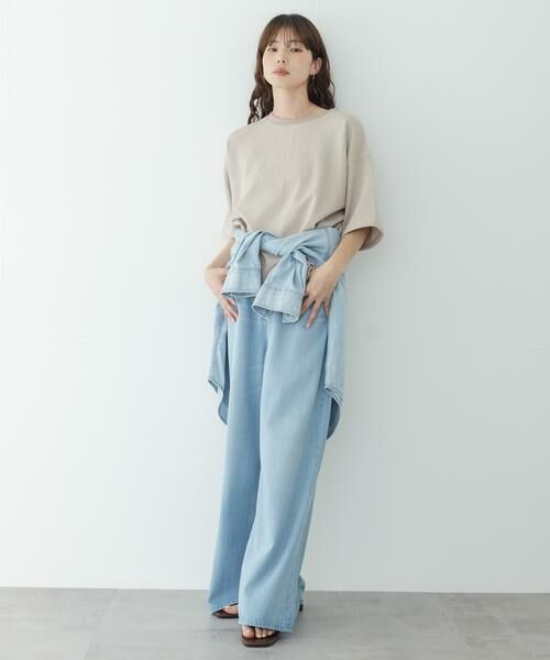 Sonny Label / サニーレーベル Tシャツ | カットジャガードドロスト五分袖プルオーバー | 詳細25