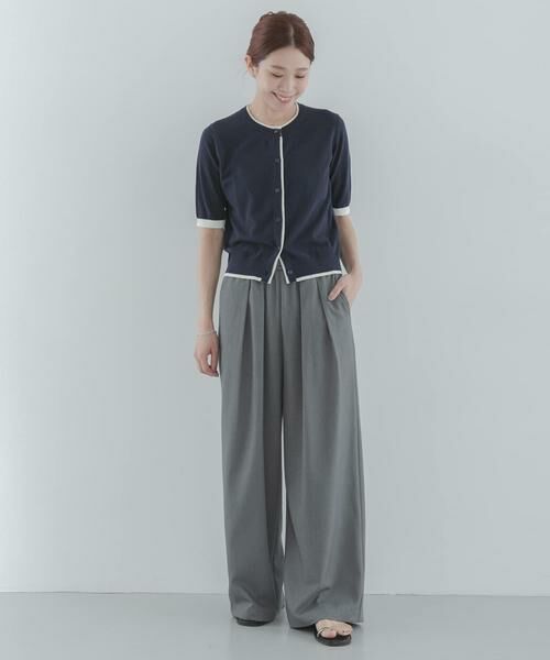 Sonny Label / サニーレーベル カーディガン・ボレロ | クールミスト配色クルーネックカーディガン | 詳細5