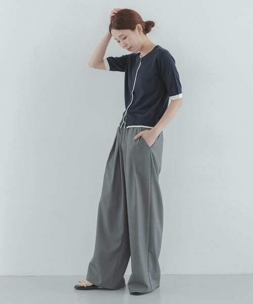 Sonny Label / サニーレーベル カーディガン・ボレロ | クールミスト配色クルーネックカーディガン | 詳細6