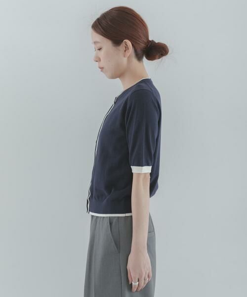 Sonny Label / サニーレーベル カーディガン・ボレロ | クールミスト配色クルーネックカーディガン | 詳細8