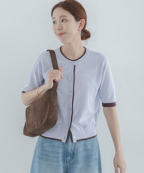 Sonny Label / サニーレーベル カーディガン・ボレロ | クールミスト配色クルーネックカーディガン | 詳細13