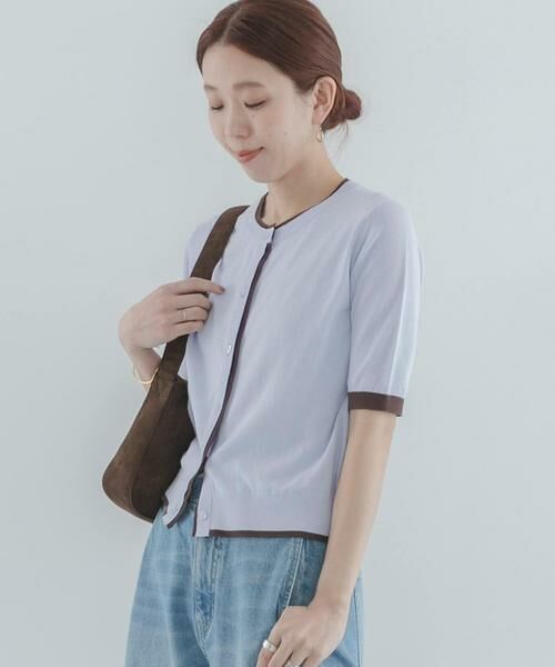 Sonny Label / サニーレーベル カーディガン・ボレロ | クールミスト配色クルーネックカーディガン | 詳細14