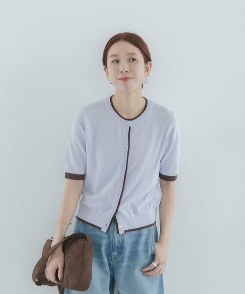 Sonny Label / サニーレーベル カーディガン・ボレロ | クールミスト配色クルーネックカーディガン | 詳細16