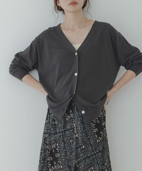 Sonny Label / サニーレーベル ニット・セーター | 『WEB限定』クールミストミディカーディガン（チャコールグレー）