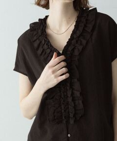 Sonny Label / サニーレーベル シャツ・ブラウス | Vネックフリルカラーブラウス