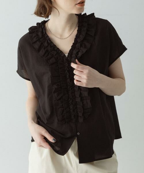 Sonny Label / サニーレーベル シャツ・ブラウス | Vネックフリルカラーブラウス | 詳細30