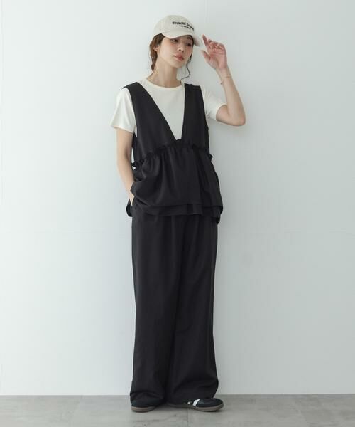 Sonny Label / サニーレーベル サロペット・オールインワン | ペプラムフリルアソートオールインワン（ブラック）