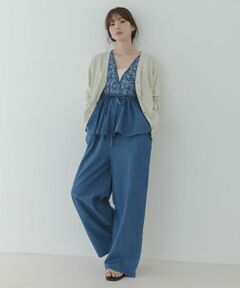 Sonny Label / サニーレーベル サロペット・オールインワン | クロス刺繍ペプラムサロペット