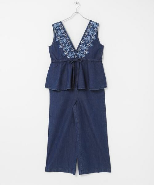 Sonny Label / サニーレーベル サロペット・オールインワン | クロス刺繍ペプラムサロペット | 詳細9