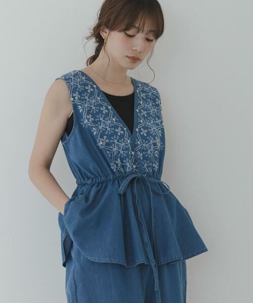 Sonny Label / サニーレーベル サロペット・オールインワン | クロス刺繍ペプラムサロペット | 詳細15