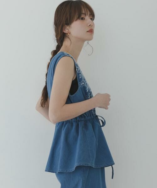 Sonny Label / サニーレーベル サロペット・オールインワン | クロス刺繍ペプラムサロペット | 詳細16