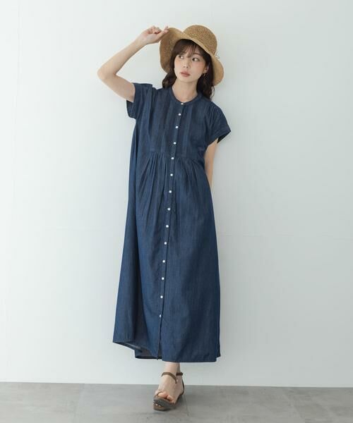 Sonny Label / サニーレーベル ワンピース | デニムピンタックヨークフレンチワンピース | 詳細4