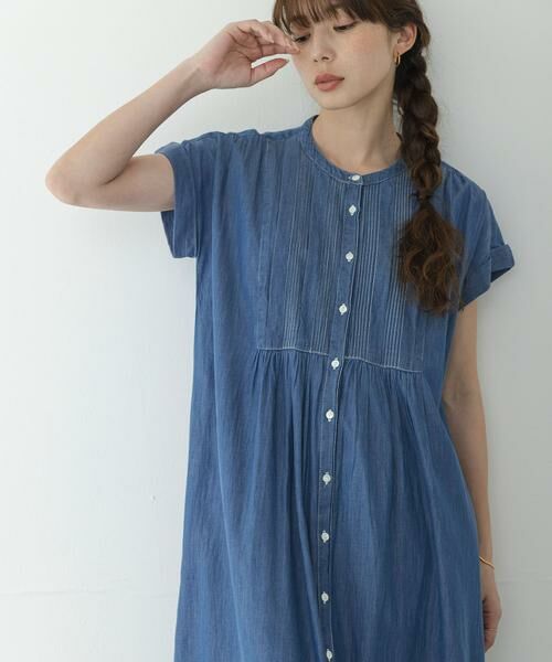 Sonny Label / サニーレーベル ワンピース | デニムピンタックヨークフレンチワンピース | 詳細13