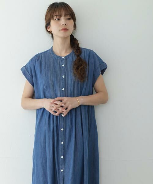 Sonny Label / サニーレーベル ワンピース | デニムピンタックヨークフレンチワンピース | 詳細14