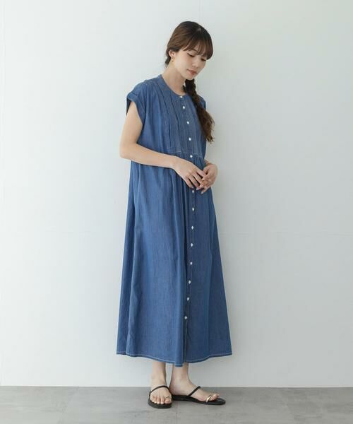 Sonny Label / サニーレーベル ワンピース | デニムピンタックヨークフレンチワンピース | 詳細16