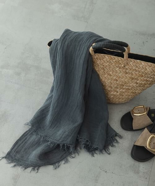 Sonny Label / サニーレーベル マフラー・ショール・スヌード・ストール | イタリア製リネンストール（グレー）