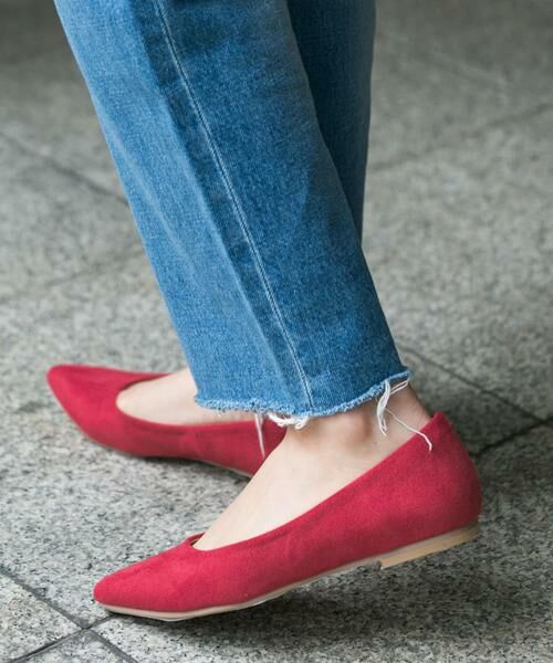 Sonny Label / サニーレーベル パンプス | コンフォートポインテッドフラットパンプス∴（レッド）