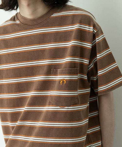 Sonny Label / サニーレーベル Tシャツ | HANG TEN　LA HOJJA BORDER T-SHIRTS（ブラウン系その他）