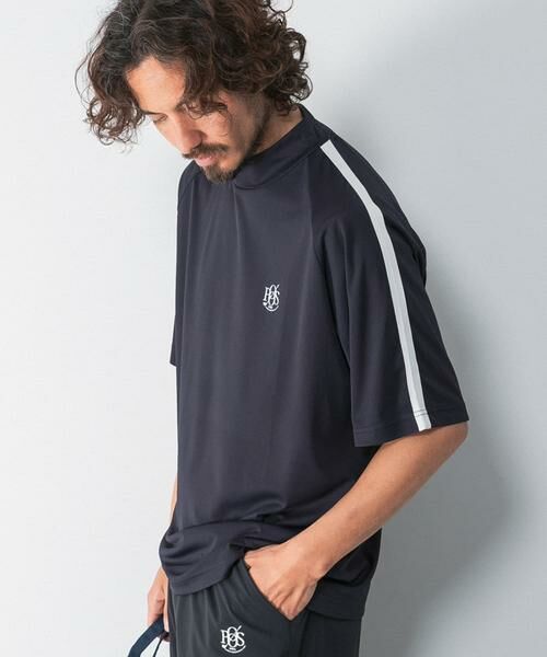 Sonny Label / サニーレーベル Tシャツ | OOPS　吸水速乾ラインモックネックTシャツ | 詳細2