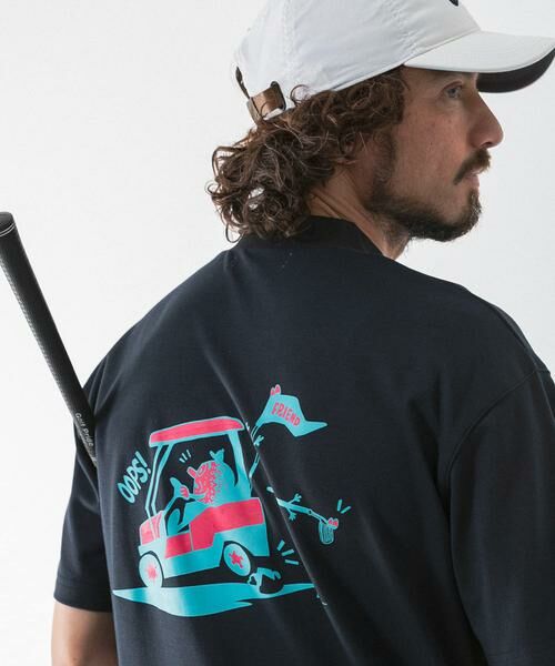 Sonny Label / サニーレーベル Tシャツ | OOPS×RYUAMBE　コラボモックネックTシャツ（ネイビー）