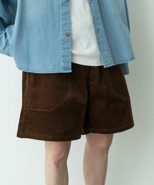 Sonny Label / サニーレーベル ショート・ハーフ・半端丈パンツ | コーデュロイイージーバギーショートパンツ（ブラウン）