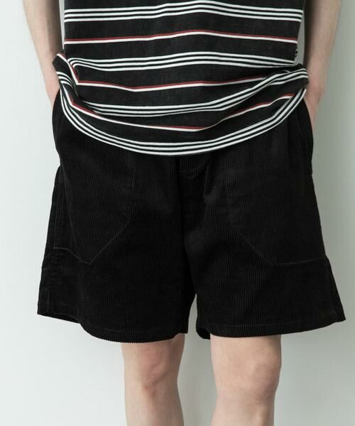 Sonny Label / サニーレーベル ショート・ハーフ・半端丈パンツ | コーデュロイイージーバギーショートパンツ（ブラック）